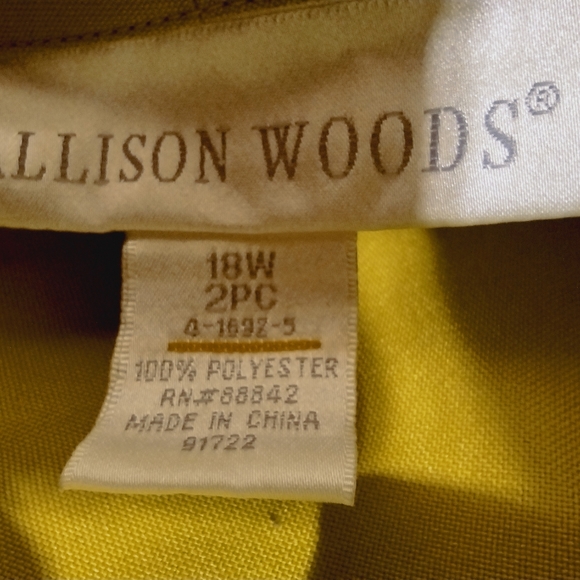 Allison Woods vintage 2pc skirt suit. Mustard yellow size 18W - Picture 5 of 8